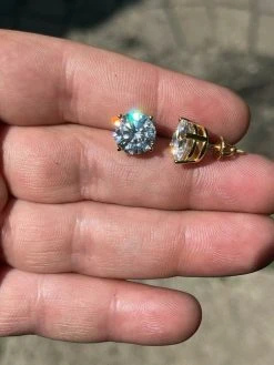 Real 4ct TW Moissanite Solitaire Stud Earrings 14k Gold Vermeil - GRA D VVS1 8mm 16 Real 4ct TW Moissanite Solitaire Stud Earrings 14k Gold Vermeil - GRA D VVS1 8mm -Harlem Bling Shop harlembling real 4ct tw moissanite solitaire stud earrings 14k gold vermeil gra d vvs1 8mm 44132.1664389594