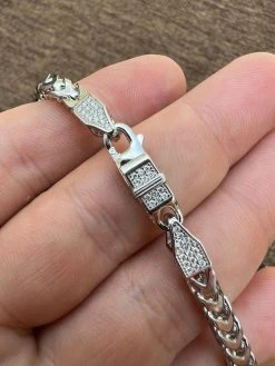 Real 5mm Franco Chain Necklace Bracelet Solid 925 Silver Iced MOISSANITE Clasp 20 Real 5mm Franco Chain Necklace Bracelet Solid 925 Silver Iced MOISSANITE Clasp -Harlem Bling Shop harlembling real 5mm franco chain necklace bracelet solid 925 silver iced moissanite clasp 49346.1664300454