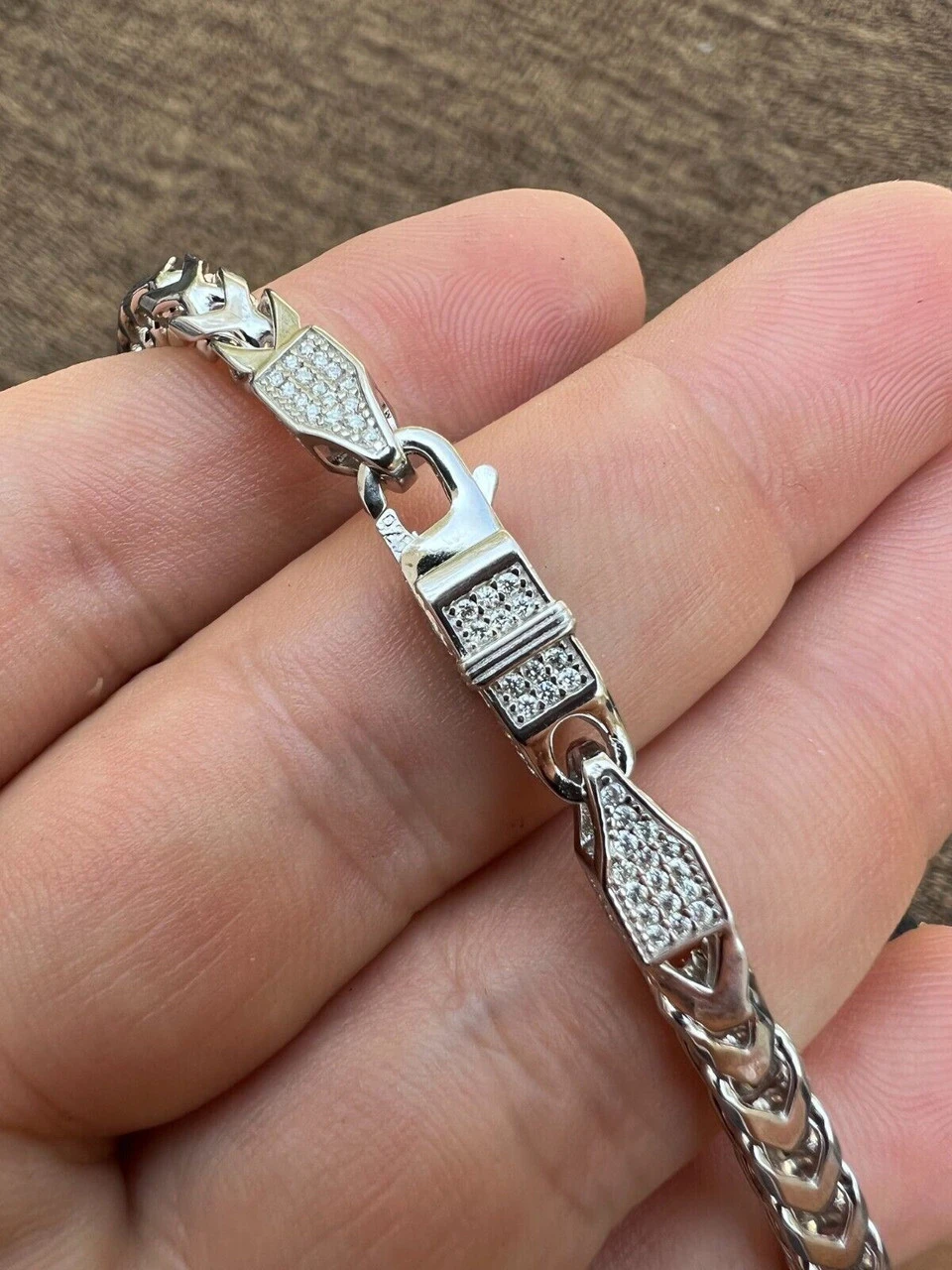 Real 5mm Franco Chain Necklace Bracelet Solid 925 Silver Iced MOISSANITE Clasp 9 Real 5mm Franco Chain Necklace Bracelet Solid 925 Silver Iced MOISSANITE Clasp - Image 7