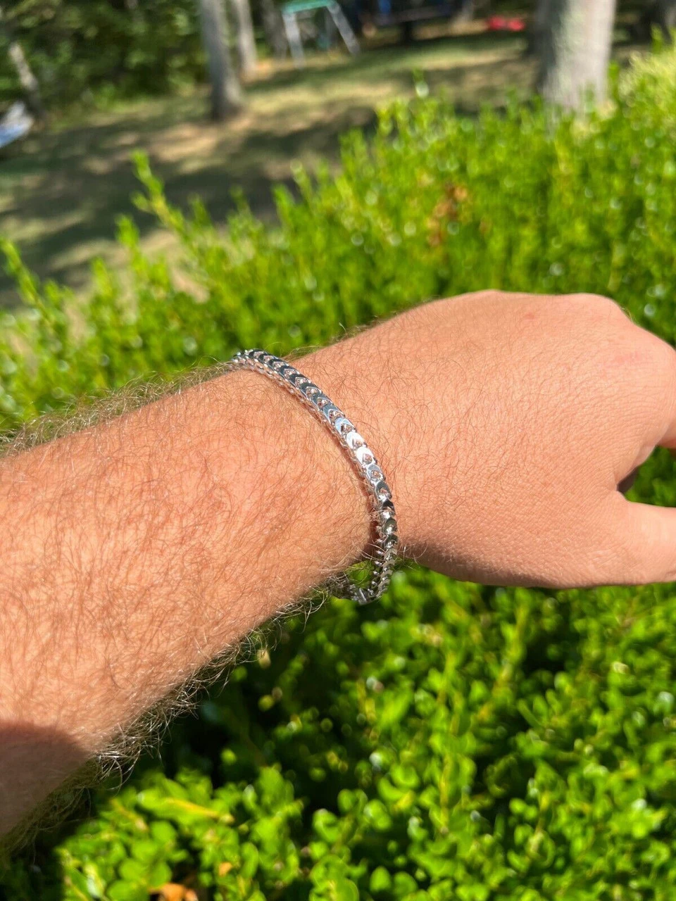 Real 5mm Franco Chain Necklace Bracelet Solid 925 Silver Iced MOISSANITE Clasp 11 Real 5mm Franco Chain Necklace Bracelet Solid 925 Silver Iced MOISSANITE Clasp - Image 9