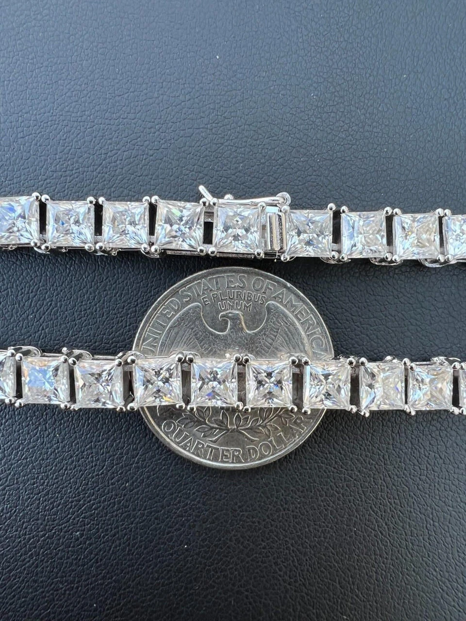 REAL 5mm MOISSANITE Princess Cut Square Tennis Bracelet Passes Diamond Tester 17 REAL 5mm MOISSANITE Princess Cut Square Tennis Bracelet Passes Diamond Tester - Image 15