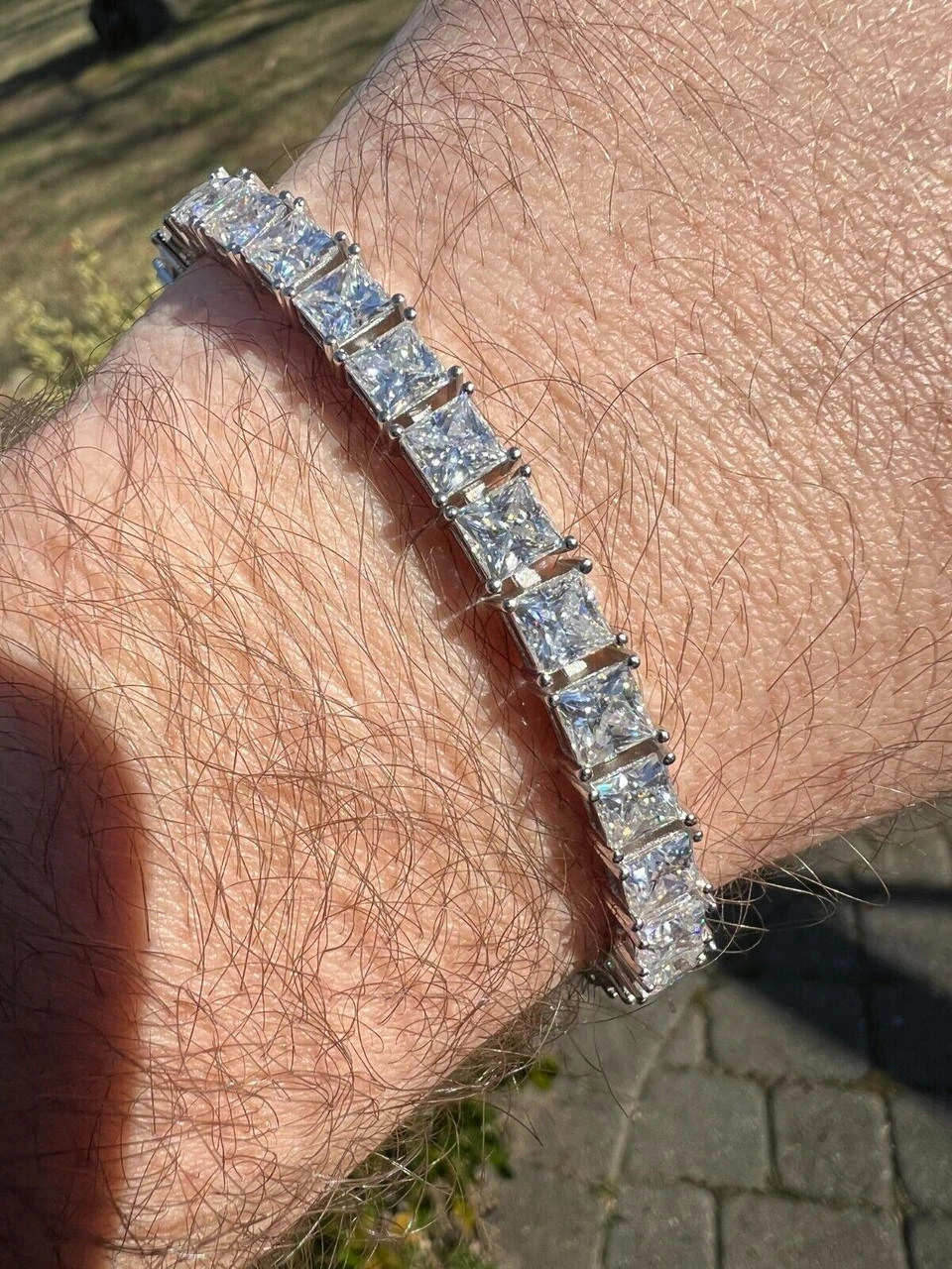 REAL 5mm MOISSANITE Princess Cut Square Tennis Bracelet Passes Diamond Tester 12 REAL 5mm MOISSANITE Princess Cut Square Tennis Bracelet Passes Diamond Tester - Image 10