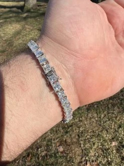 REAL 5mm MOISSANITE Princess Cut Square Tennis Bracelet Passes Diamond Tester 40 REAL 5mm MOISSANITE Princess Cut Square Tennis Bracelet Passes Diamond Tester -Harlem Bling Shop harlembling real 5mm moissanite princess cut square tennis bracelet passes diamond tester 75056.1675447419