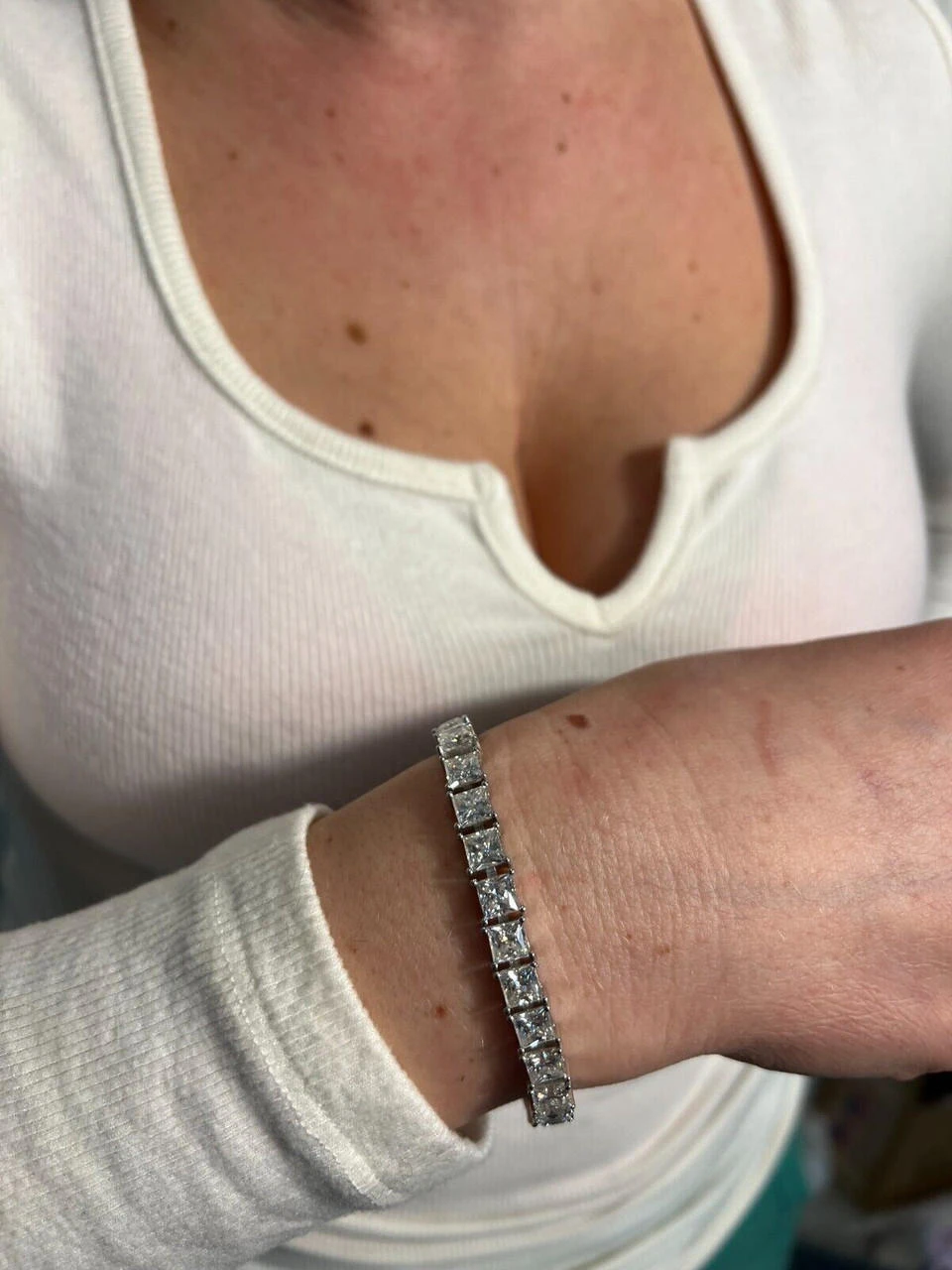 REAL 5mm MOISSANITE Princess Cut Square Tennis Bracelet Passes Diamond Tester 22 REAL 5mm MOISSANITE Princess Cut Square Tennis Bracelet Passes Diamond Tester - Image 20