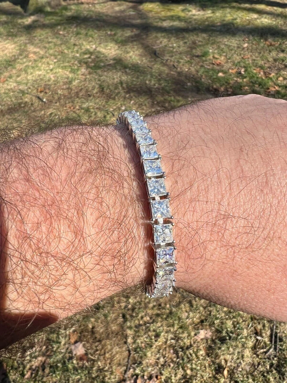 REAL 5mm MOISSANITE Princess Cut Square Tennis Bracelet Passes Diamond Tester 15 REAL 5mm MOISSANITE Princess Cut Square Tennis Bracelet Passes Diamond Tester - Image 13