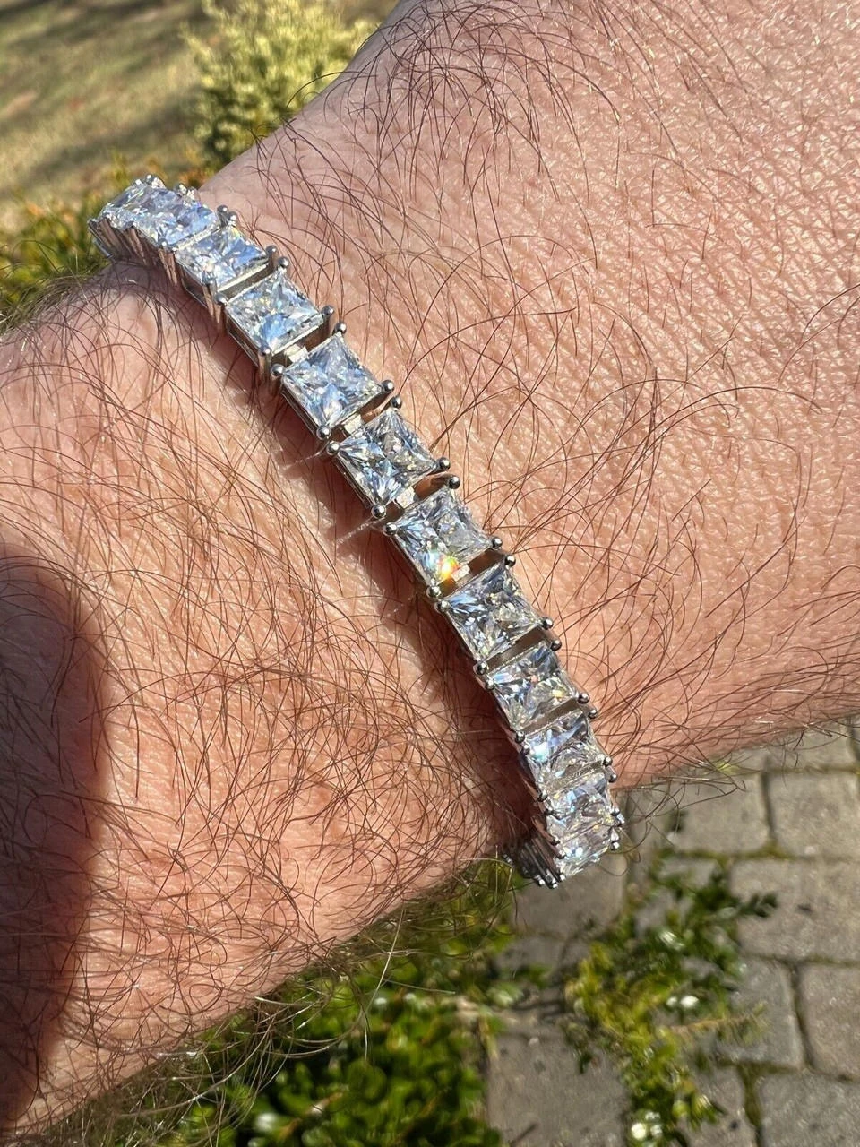 REAL 5mm MOISSANITE Princess Cut Square Tennis Bracelet Passes Diamond Tester 11 REAL 5mm MOISSANITE Princess Cut Square Tennis Bracelet Passes Diamond Tester - Image 9