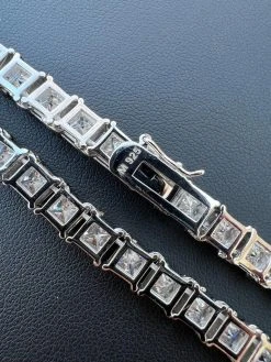 REAL 5mm MOISSANITE Princess Cut Square Tennis Chain Necklace Pass Diamond Tester 32 REAL 5mm MOISSANITE Princess Cut Square Tennis Chain Necklace Pass Diamond Tester -Harlem Bling Shop harlembling real 5mm moissanite princess cut square tennis chain necklace pass diamond tester 61104.1675447440