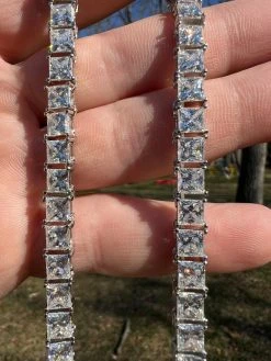REAL 5mm MOISSANITE Princess Cut Square Tennis Chain Necklace Pass Diamond Tester 30 REAL 5mm MOISSANITE Princess Cut Square Tennis Chain Necklace Pass Diamond Tester -Harlem Bling Shop harlembling real 5mm moissanite princess cut square tennis chain necklace pass diamond tester 66081.1675447084
