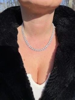 REAL 5mm MOISSANITE Princess Cut Square Tennis Chain Necklace Pass Diamond Tester 24 REAL 5mm MOISSANITE Princess Cut Square Tennis Chain Necklace Pass Diamond Tester -Harlem Bling Shop harlembling real 5mm moissanite princess cut square tennis chain necklace pass diamond tester 87501.1675447133