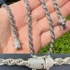 Real 6mm Rope Chain Necklace Bracelet Solid 925 Silver Iced 1ct MOISSANITE Clasp -Harlem Bling Shop harlembling real 6mm rope chain necklace bracelet solid 925 silver iced 1ct moissanite clasp 16387.1664302438