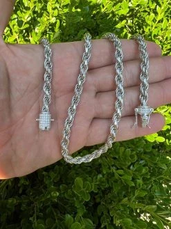 Real 6mm Rope Chain Necklace Bracelet Solid 925 Silver Iced 1ct MOISSANITE Clasp 17 Real 6mm Rope Chain Necklace Bracelet Solid 925 Silver Iced 1ct MOISSANITE Clasp -Harlem Bling Shop harlembling real 6mm rope chain necklace bracelet solid 925 silver iced 1ct moissanite clasp 49369.1664300396