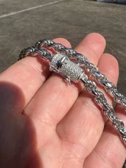 Real 6mm Rope Chain Necklace Bracelet Solid 925 Silver Iced 1ct MOISSANITE Clasp 22 Real 6mm Rope Chain Necklace Bracelet Solid 925 Silver Iced 1ct MOISSANITE Clasp -Harlem Bling Shop harlembling real 6mm rope chain necklace bracelet solid 925 silver iced 1ct moissanite clasp 53122.1664300526