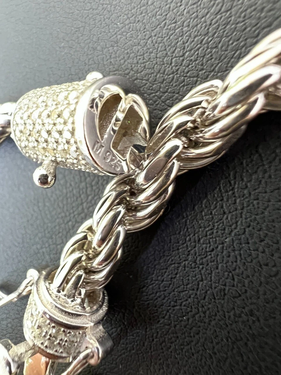Real 6mm Rope Chain Necklace Bracelet Solid 925 Silver Iced 1ct MOISSANITE Clasp 12 Real 6mm Rope Chain Necklace Bracelet Solid 925 Silver Iced 1ct MOISSANITE Clasp - Image 10