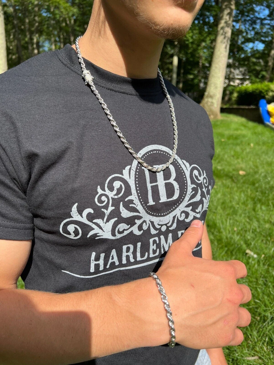 Real 6mm Rope Chain Necklace Bracelet Solid 925 Silver Iced 1ct MOISSANITE Clasp 8 Real 6mm Rope Chain Necklace Bracelet Solid 925 Silver Iced 1ct MOISSANITE Clasp - Image 6