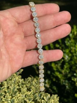 Real 9.5CT MOISSANITE 14k Gold Vermeil Iced Flooded Out Cluster Tennis Bracelet 18 Real 9.5CT MOISSANITE 14k Gold Vermeil Iced Flooded Out Cluster Tennis Bracelet -Harlem Bling Shop harlembling real 9.5ct moissanite 14k gold vermeil iced flooded out cluster tennis bracelet 32766.1664362872