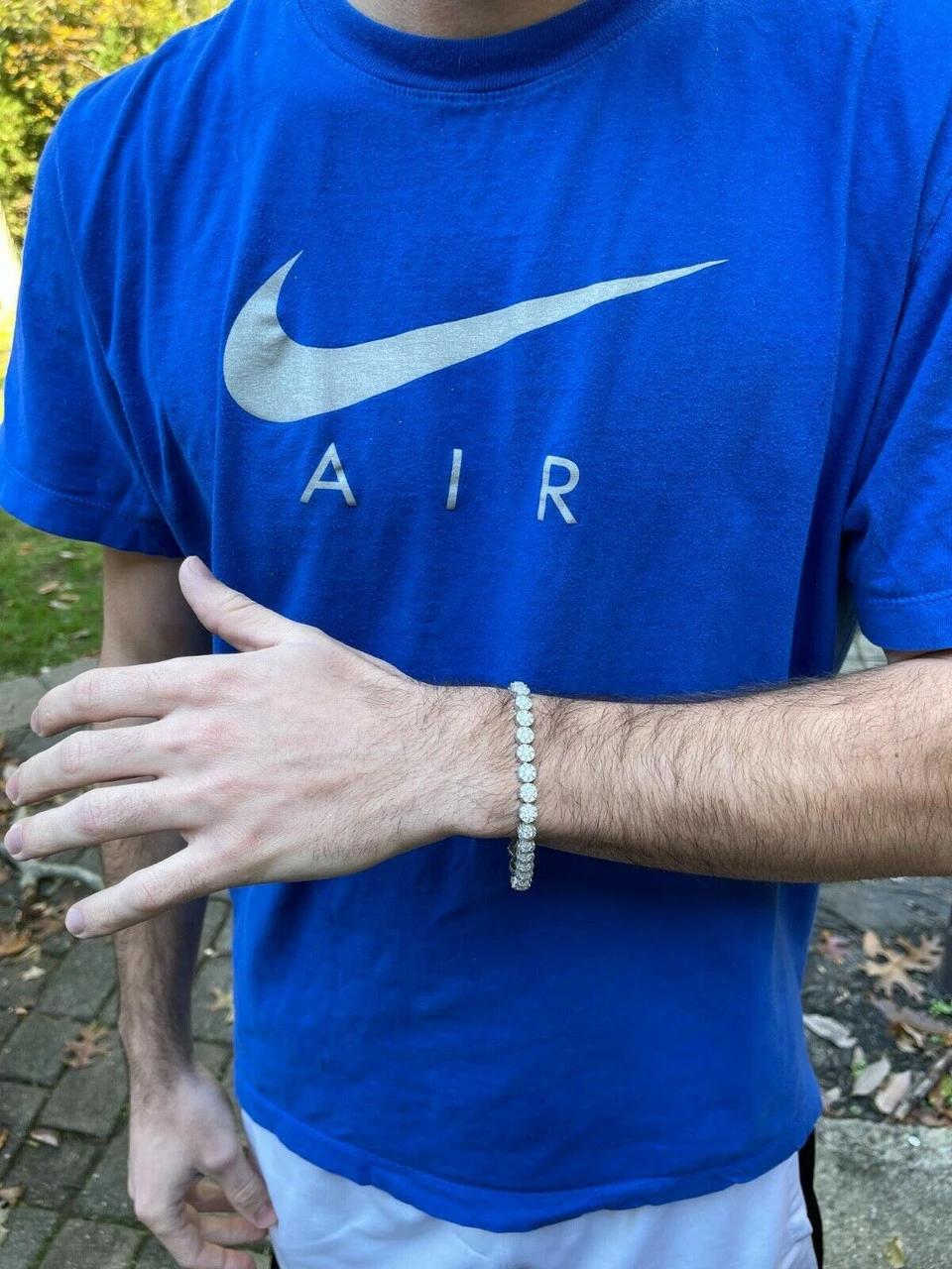 Real 9.5CT MOISSANITE 925 Silver Mens Iced Flooded Out Cluster Tennis Bracelet 7 Real 9.5CT MOISSANITE 925 Silver Mens Iced Flooded Out Cluster Tennis Bracelet - Image 5