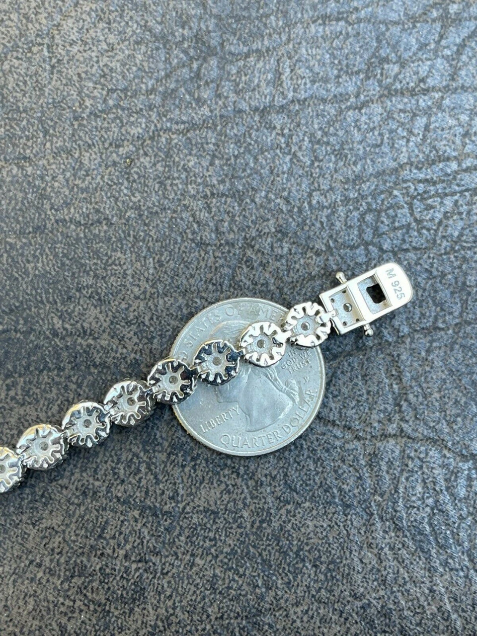 Real 9.5CT MOISSANITE 925 Silver Mens Iced Flooded Out Cluster Tennis Bracelet 14 Real 9.5CT MOISSANITE 925 Silver Mens Iced Flooded Out Cluster Tennis Bracelet - Image 12