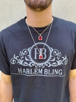 Real 925 Silver / 14k Gold Mens Ruby Necklace Iced Out -Harlem Bling Shop harlembling real 925 silver 14k gold mens ruby necklace iced out 00392.1664377438