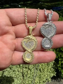 Real 925 Silver / 14k Gold Plated Dragon Infinite Flame Pendant Necklace Iced 20 Real 925 Silver / 14k Gold Plated Dragon Infinite Flame Pendant Necklace Iced -Harlem Bling Shop harlembling real 925 silver 14k gold plated dragon infinite flame pendant necklace iced 03843.1664301512