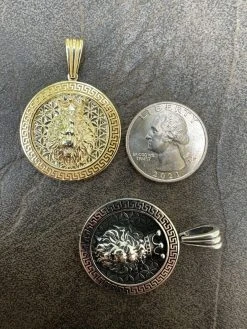 Real 925 Silver / 14k Gold Plated Lion King Of Jungle Medallion Pendant Necklace -Harlem Bling Shop harlembling real 925 silver 14k gold plated lion king of jungle medallion pendant necklace 16233.1684271477