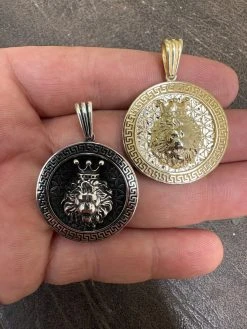 Real 925 Silver / 14k Gold Plated Lion King Of Jungle Medallion Pendant Necklace -Harlem Bling Shop harlembling real 925 silver 14k gold plated lion king of jungle medallion pendant necklace 32124.1684271479