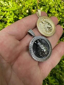 Real 925 Silver / 14k Gold Plated Lion King Of Jungle Medallion Pendant Necklace -Harlem Bling Shop harlembling real 925 silver 14k gold plated lion king of jungle medallion pendant necklace 58262.1684271305