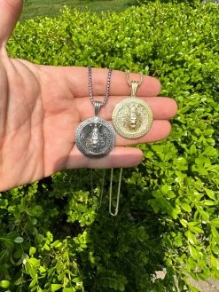 Real 925 Silver / 14k Gold Plated Lion King Of Jungle Medallion Pendant Necklace -Harlem Bling Shop harlembling real 925 silver 14k gold plated lion king of jungle medallion pendant necklace 70753.1684271402