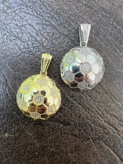 Real 925 Silver / 14k Gold Plated Soccer Ball Futbol Pendant Necklace Charm Iced 16 Real 925 Silver / 14k Gold Plated Soccer Ball Futbol Pendant Necklace Charm Iced -Harlem Bling Shop harlembling real 925 silver 14k gold plated soccer ball futbol pendant necklace charm iced 20769.1664302627
