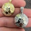 Real 925 Silver / 14k Gold Plated Soccer Ball Futbol Star Pendant Necklace Iced 1 Real 925 Silver / 14k Gold Plated Soccer Ball Futbol Star Pendant Necklace Iced -Harlem Bling Shop harlembling real 925 silver 14k gold plated soccer ball futbol star pendant necklace iced 77158.1664302786
