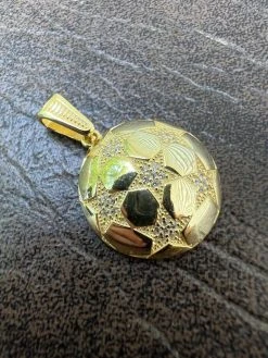 Real 925 Silver / 14k Gold Plated Soccer Ball Futbol Star Pendant Necklace Iced 17 Real 925 Silver / 14k Gold Plated Soccer Ball Futbol Star Pendant Necklace Iced -Harlem Bling Shop harlembling real 925 silver 14k gold plated soccer ball futbol star pendant necklace iced 93259.1664302078