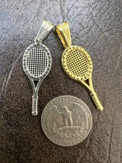 Real 925 Silver / 14k Gold Plated Tennis Racket Pendant Necklace Mens Ladies Ice 20 Real 925 Silver / 14k Gold Plated Tennis Racket Pendant Necklace Mens Ladies Ice -Harlem Bling Shop harlembling real 925 silver 14k gold plated tennis racket pendant necklace mens ladies ice 12470.1664301423