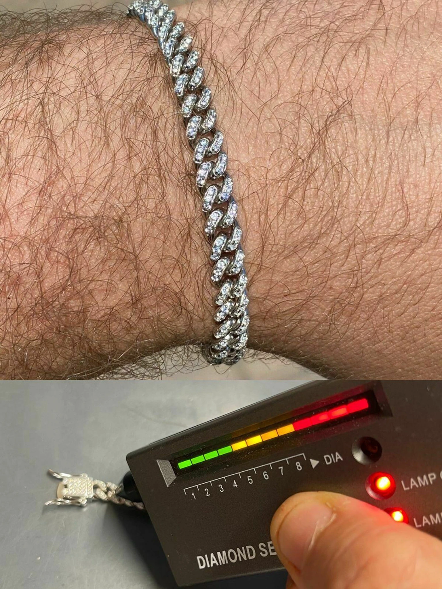 Real 925 Silver 6mm Iced Miami Cuban Out Bracelet MOISSANITE Pass Diamond Tester 3 Real 925 Silver 6mm Iced Miami Cuban Out Bracelet MOISSANITE Pass Diamond Tester