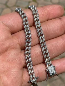 Real 925 Silver 6mm Iced Miami Cuban Out Bracelet MOISSANITE Pass Diamond Tester 16 Real 925 Silver 6mm Iced Miami Cuban Out Bracelet MOISSANITE Pass Diamond Tester -Harlem Bling Shop harlembling real 925 silver 6mm iced miami cuban out bracelet moissanite pass diamond tester 28427.1664375065