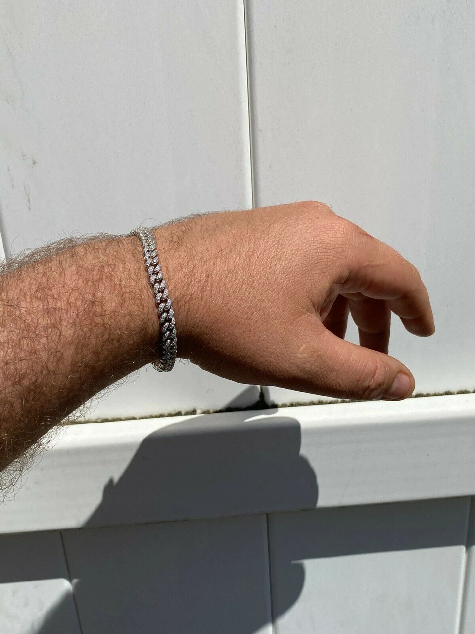 Real 925 Silver 6mm Iced Miami Cuban Out Bracelet MOISSANITE Pass Diamond Tester 9 Real 925 Silver 6mm Iced Miami Cuban Out Bracelet MOISSANITE Pass Diamond Tester - Image 7