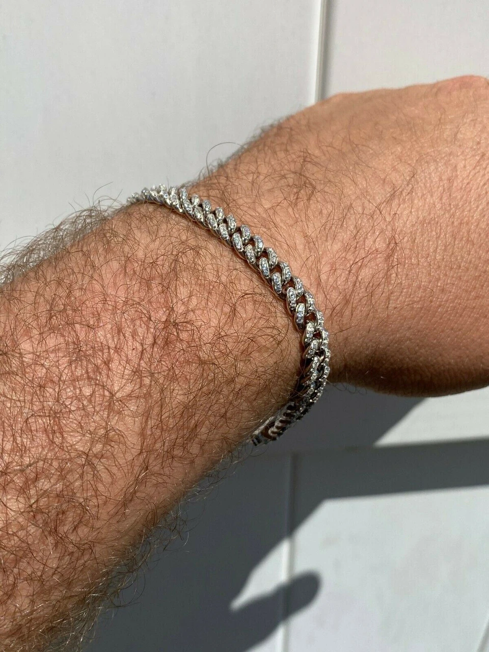 Real 925 Silver 6mm Iced Miami Cuban Out Bracelet MOISSANITE Pass Diamond Tester 13 Real 925 Silver 6mm Iced Miami Cuban Out Bracelet MOISSANITE Pass Diamond Tester - Image 11