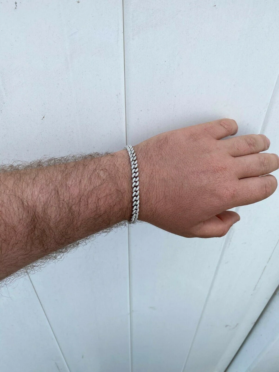 Real 925 Silver 6mm Iced Miami Cuban Out Bracelet MOISSANITE Pass Diamond Tester 11 Real 925 Silver 6mm Iced Miami Cuban Out Bracelet MOISSANITE Pass Diamond Tester - Image 9