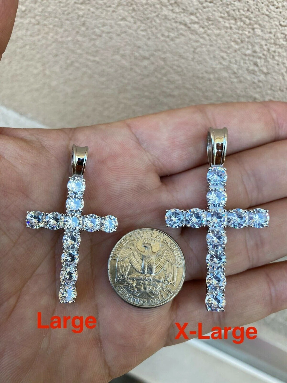 Real 925 Silver Cross Iced Pendant MOISSANITE Necklace Pass Diamond Test Hip Hop 10 Real 925 Silver Cross Iced Pendant MOISSANITE Necklace Pass Diamond Test Hip Hop - Image 8