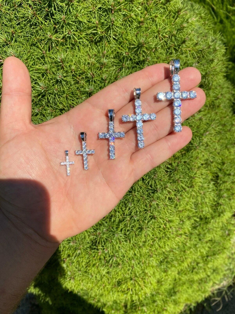 Real 925 Silver Cross Iced Pendant MOISSANITE Necklace Pass Diamond Test Hip Hop 12 Real 925 Silver Cross Iced Pendant MOISSANITE Necklace Pass Diamond Test Hip Hop - Image 10