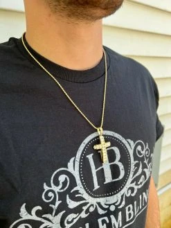 Real 925 Silver Gold Iced Channel Set Mens Hip Hop Tennis Cross Pendant Necklace -Harlem Bling Shop harlembling real 925 silver gold iced channel set mens hip hop tennis cross pendant necklace 53457.1664357656