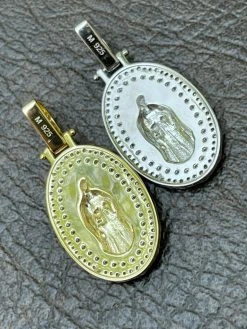 Real 925 Silver / Gold MOISSANITE Virgin Mary Necklace Pendant Iced Medallion 24 Real 925 Silver / Gold MOISSANITE Virgin Mary Necklace Pendant Iced Medallion -Harlem Bling Shop harlembling real 925 silver gold moissanite virgin mary necklace pendant iced medallion 00212.1664394716