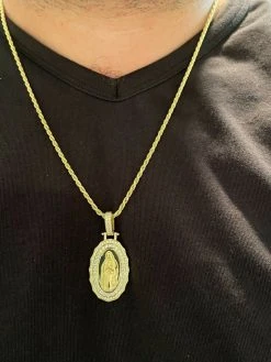 Real 925 Silver / Gold MOISSANITE Virgin Mary Necklace Pendant Iced Medallion 17 Real 925 Silver / Gold MOISSANITE Virgin Mary Necklace Pendant Iced Medallion -Harlem Bling Shop harlembling real 925 silver gold moissanite virgin mary necklace pendant iced medallion 04697.1664377975