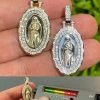 Real 925 Silver / Gold MOISSANITE Virgin Mary Necklace Pendant Iced Medallion 1 Real 925 Silver / Gold MOISSANITE Virgin Mary Necklace Pendant Iced Medallion -Harlem Bling Shop harlembling real 925 silver gold moissanite virgin mary necklace pendant iced medallion 85065.1664381121