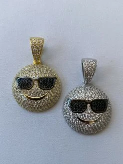 Real 925 Silver Hip Hop Cool Pendant Necklace Iced Smiley W. Sunglasses Emoji 20 Real 925 Silver Hip Hop Cool Pendant Necklace Iced Smiley W. Sunglasses Emoji -Harlem Bling Shop harlembling real 925 silver hip hop cool pendant necklace iced smiley w sunglasses emoji 03179.1664393697