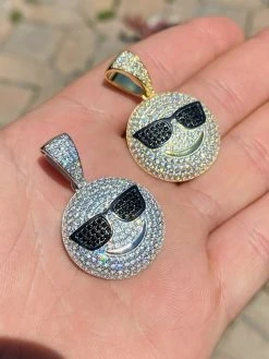 Real 925 Silver Hip Hop Cool Pendant Necklace Iced Smiley W. Sunglasses Emoji 15 Real 925 Silver Hip Hop Cool Pendant Necklace Iced Smiley W. Sunglasses Emoji -Harlem Bling Shop harlembling real 925 silver hip hop cool pendant necklace iced smiley w sunglasses emoji 05725.1664382960
