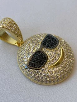Real 925 Silver Hip Hop Cool Pendant Necklace Iced Smiley W. Sunglasses Emoji 22 Real 925 Silver Hip Hop Cool Pendant Necklace Iced Smiley W. Sunglasses Emoji -Harlem Bling Shop harlembling real 925 silver hip hop cool pendant necklace iced smiley w sunglasses emoji 21439.1664382774