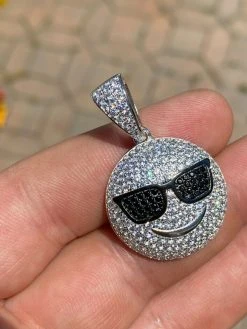 Real 925 Silver Hip Hop Cool Pendant Necklace Iced Smiley W. Sunglasses Emoji 14 Real 925 Silver Hip Hop Cool Pendant Necklace Iced Smiley W. Sunglasses Emoji -Harlem Bling Shop harlembling real 925 silver hip hop cool pendant necklace iced smiley w sunglasses emoji 44522.1664397258