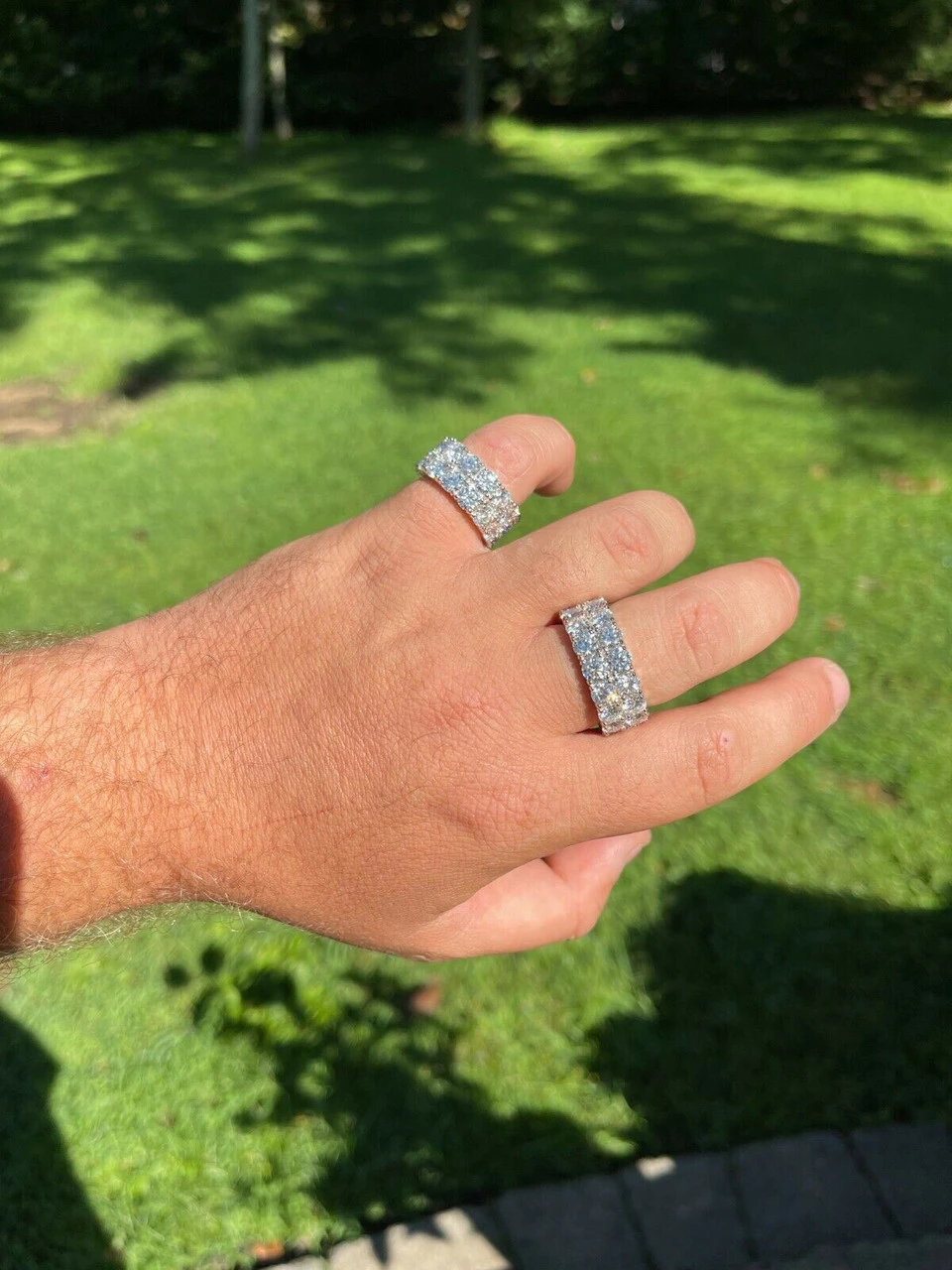 Real 925 Silver Hip Hop Iced Tennis 10mm Moissanite Ring - Passes Diamond Tester 11 Real 925 Silver Hip Hop Iced Tennis 10mm Moissanite Ring - Passes Diamond Tester - Image 9