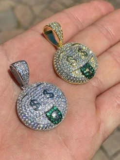 Real 925 Silver Hip Hop Pendant Necklace Iced Emoji Money Mouth Rich Money -Harlem Bling Shop harlembling real 925 silver hip hop pendant necklace iced emoji money mouth rich money 23302.1664380821