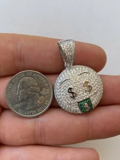 Real 925 Silver Hip Hop Pendant Necklace Iced Emoji Money Mouth Rich Money -Harlem Bling Shop harlembling real 925 silver hip hop pendant necklace iced emoji money mouth rich money 87178.1664396547