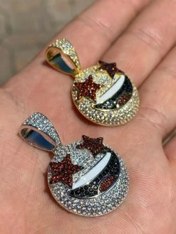 Real 925 Silver Hip Hop Star Struck Emoji Pendant Necklace Iced 28 Real 925 Silver Hip Hop Star Struck Emoji Pendant Necklace Iced -Harlem Bling Shop harlembling real 925 silver hip hop star struck emoji pendant necklace iced 11971.1664400212